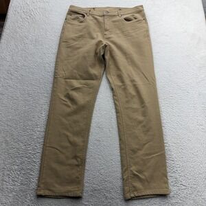 Faherty Movement 5-Pocket Pants Mens 36x32 Khaki Tan Stretch Straight Leg